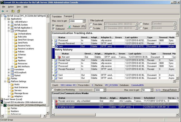 EDI Transport log